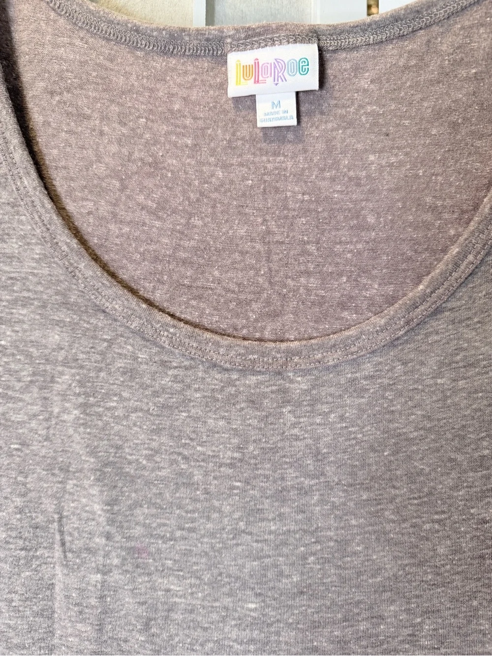 LuLaRoe Gray Heathered Scoop-Neck Midi Dress L42